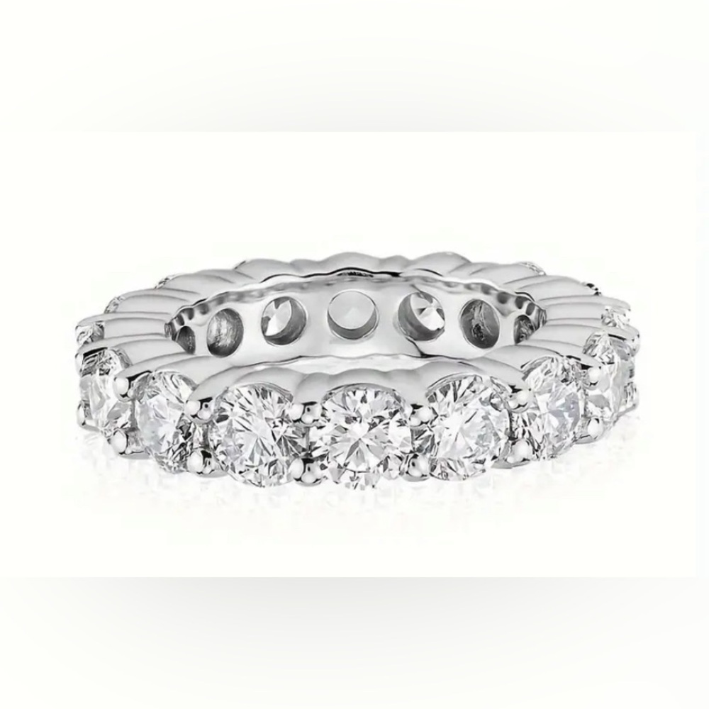 S925 Sterling Silvery *13pcs Moissanite Ring
